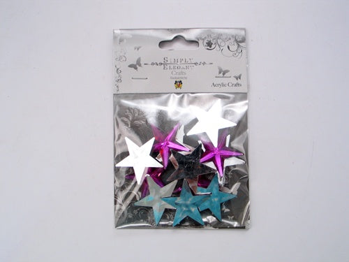 1 1/8" Acrylic Embellishments - Star Design (Approx. 12)