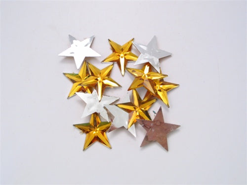 Load image into Gallery viewer, 1 1/8&quot; Acrylic Embellishments - Star Design (Approx. 12)
