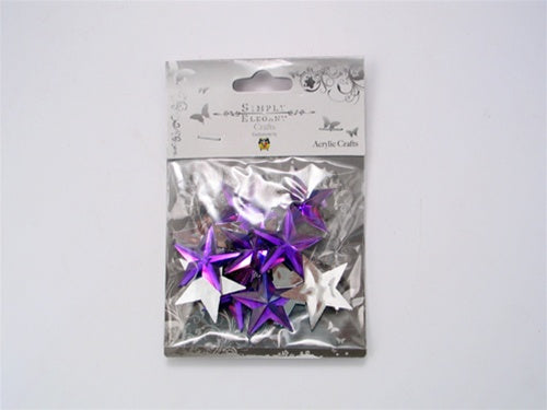 Load image into Gallery viewer, 1 1/8&quot; Acrylic Embellishments - Star Design (Approx. 12)
