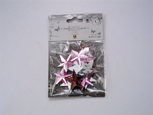 1 1/8" Acrylic Embellishments - Star Design (Approx. 12)