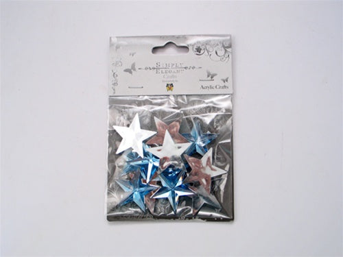 Load image into Gallery viewer, 1 1/8&quot; Acrylic Embellishments - Star Design (Approx. 12)
