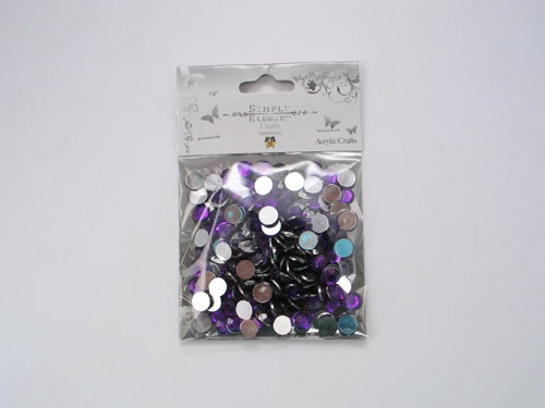 1/4" Acrylic Embellishments - Round Gem Design (Approx. 175)