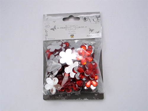 7/8" Acrylic Embellishments - Flower Design (Approx. 55)