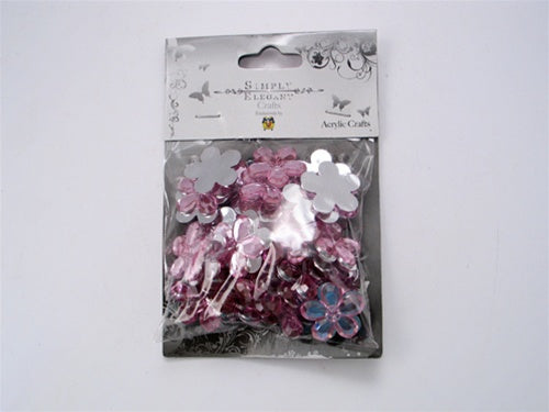 Load image into Gallery viewer, 7/8&quot; Acrylic Embellishments - Flower Design (Approx. 55)
