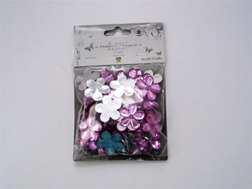 Load image into Gallery viewer, 7/8&quot; Acrylic Embellishments - Flower Design (Approx. 55)
