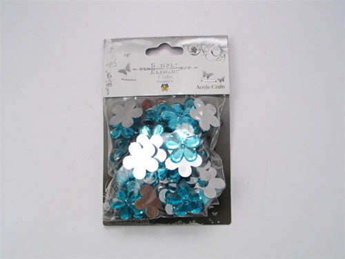 7/8" Acrylic Embellishments - Flower Design (Approx. 55)