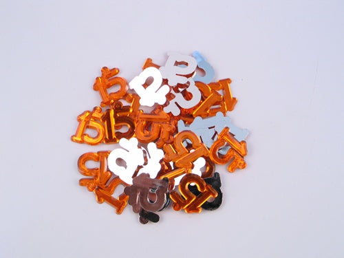 Letreros de dijes "15" de acrílico en miniatura (aprox. 24 piezas)