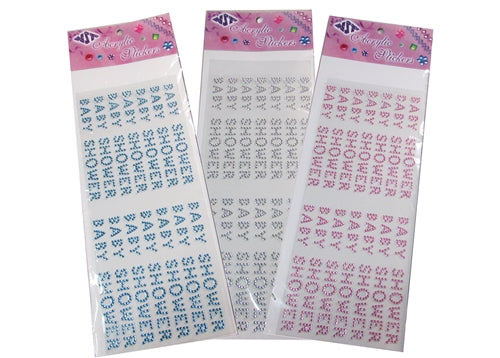 .50" Acrylic "BLING" Stickers - Baby Shower (14 Pcs)
