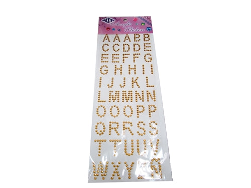 Pegatinas acrílicas "BLING" de 1" - Diseño alfabético (50 piezas)