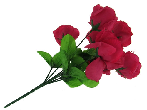 Ramo de rosas artificiales de 14" - 7 cabezas (1)