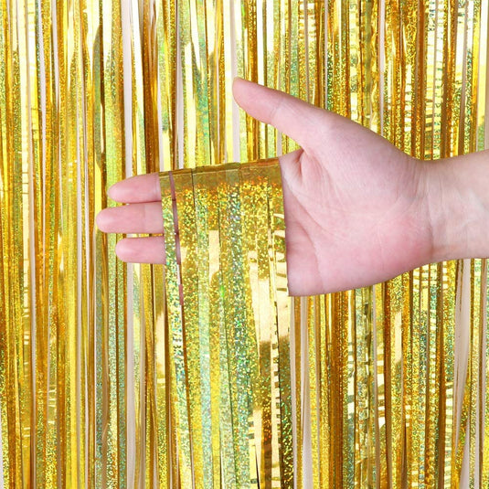 10' Fringe Metallic Foil Backdrop (1 Pc)