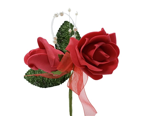 Load image into Gallery viewer, 6&quot; Foam Rose w/ Pearls Corsage (12 Pcs)

