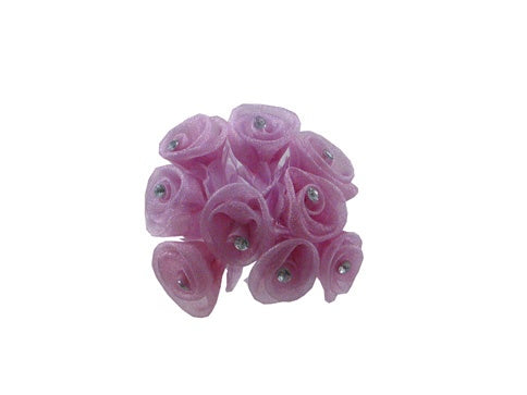 Sheer Organza Flowers w/ Diamond Stud (108 Pcs)