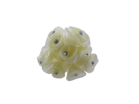 Sheer Organza Flowers w/ Diamond Stud (108 Pcs)