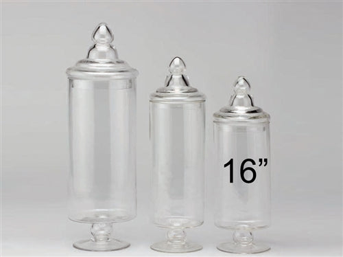 16" TALL Glass Apothecary Jar (1 Pc)