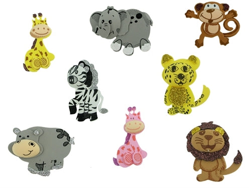 CLEARANCE - Miniature ANIMAL FOAM Cut Outs - MEDIUM (12 Pcs)