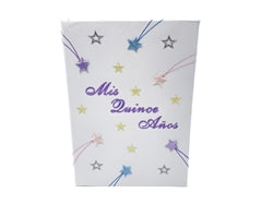 Premium Satin SPANISH BIBLE - MIS QUINCE ANOS - Stars (1 Pc)