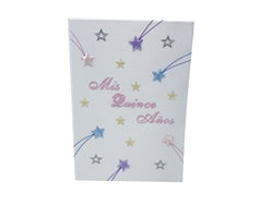 Premium Satin SPANISH BIBLE - MIS QUINCE ANOS - Stars (1 Pc)