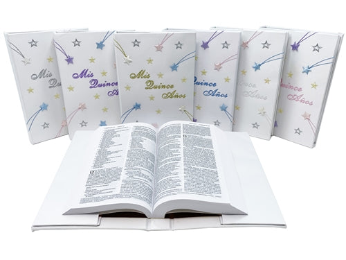 Premium Satin SPANISH BIBLE - MIS QUINCE ANOS - Stars (1 Pc)