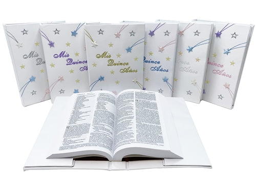 Load image into Gallery viewer, Premium Satin SPANISH BIBLE - MIS QUINCE ANOS - Stars (1 Pc)
