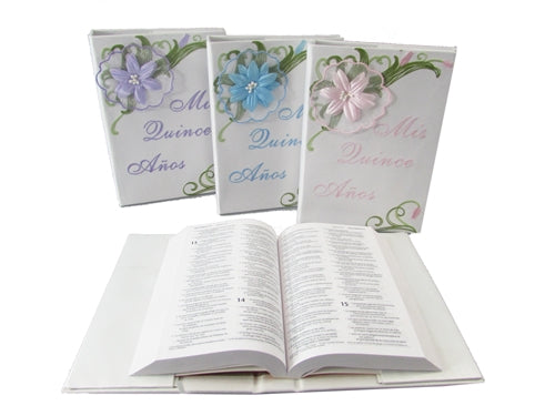 Premium Satin SPANISH BIBLE - MIS QUINCE ANOS - Tiger Lily (1 Pc)