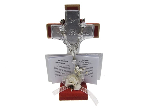Load image into Gallery viewer, 4.25&quot; Wooden Cross Favor - Bautizo (12 Pcs)
