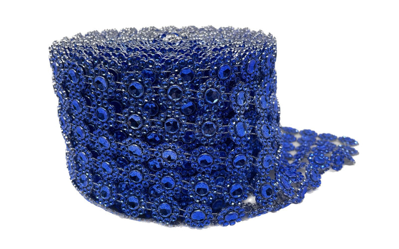 Load image into Gallery viewer, 4.75&quot; FLOWER Diamond Mesh Ribbon Roll (Customizable) (10 Yards)
