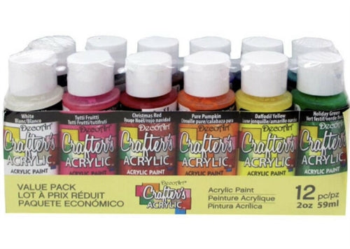 Crafter's Acrylic Paint - Value Pack 12 pc (1 Set)