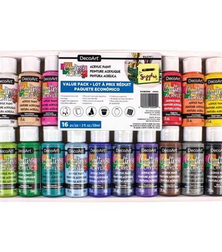 Crafter's Acrylic Paint - Value Pack 16 pc (1 Set)