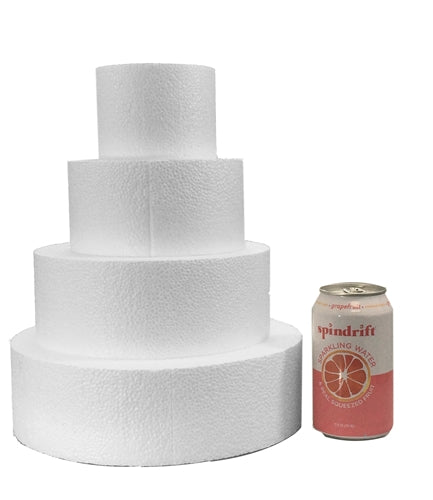 Round 3" Foam Dummy Cakes Set by 4", 6", 8", 10" (Set of 4 )