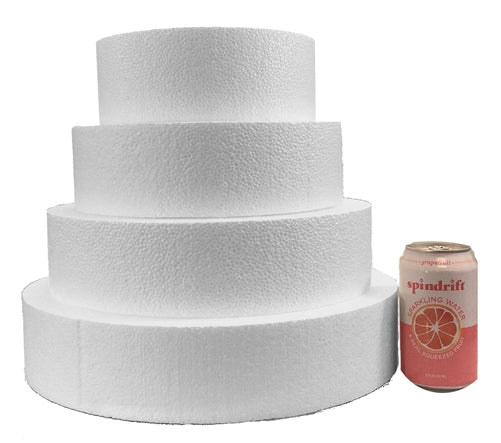 Load image into Gallery viewer, Round 3&quot; Foam Dummy Cakes Set by 8&quot;, 10&quot;, 12&quot;, 14&quot; (Set of 4 )
