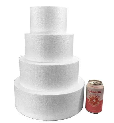 Load image into Gallery viewer, Round 4&quot; Foam Dummy Cakes Set by 6&quot;, 8&quot;, 10&quot;, 12&quot; (Set of 4 )
