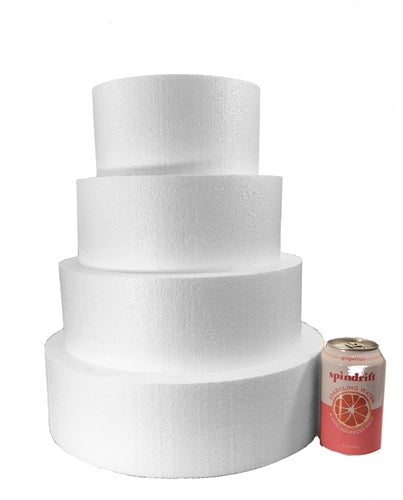 Load image into Gallery viewer, Round 4&quot; Foam Dummy Cakes Set by 8&quot;, 10&quot;, 12&quot;, 14&quot; (Set of 4 )

