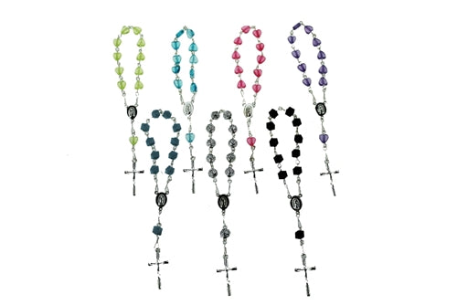 Load image into Gallery viewer, 5&quot; Miniature Rosary Favors - Acrylic Bead Design (12 Pcs)
