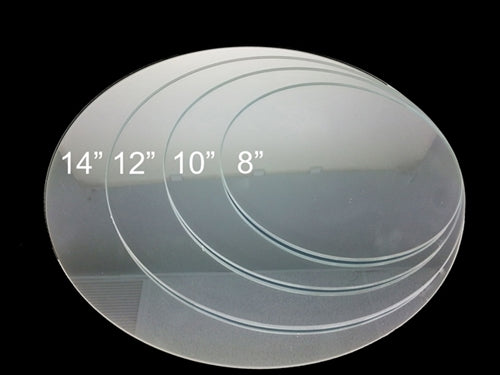 10" Glass Mirror Base - ROUND (12 Pcs)