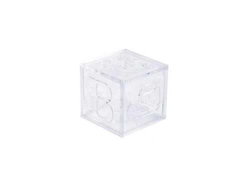 12 pcs 2 in Square Plastic Blocks Baby Shower Favor Boxes