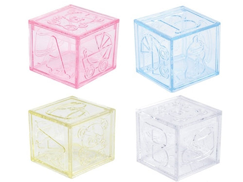 2" Plastic BABY BLOCKS Favor Box (12 Pcs)