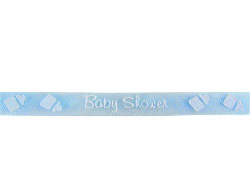 Load image into Gallery viewer, CLEARANCE - 3/8&quot; Organza Printed Ribbon - &quot;Baby Shower&quot; (25 Yds)
