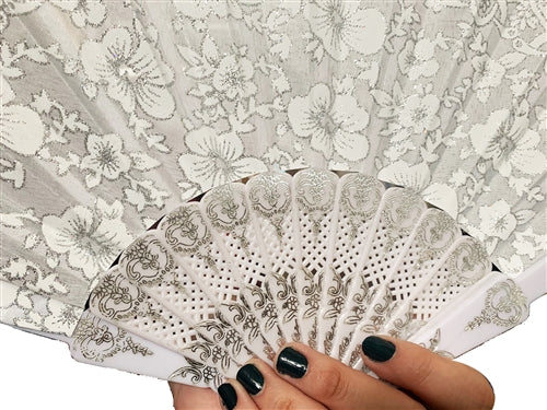 9" Decorated Folding Hand Fan