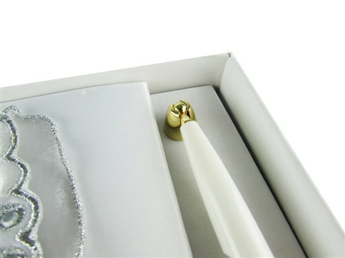 Load image into Gallery viewer, Premium Satin Embroidered - &quot;GUESTS BOOK&quot; w/ Pen - Butterfly Design(1 Pc)
