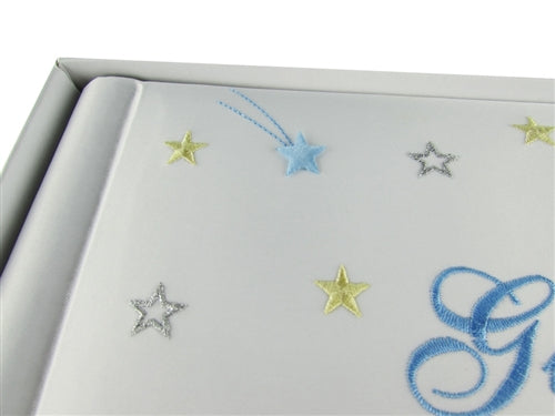 Load image into Gallery viewer, Premium Satin Embroidered  &quot;GUESTS BOOK&quot;  w/ Pen - Stars Design (1)
