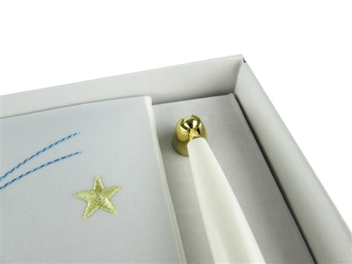 Load image into Gallery viewer, Premium Satin Embroidered &quot;GUESTS BOOK&quot; w/ Pen - Stars Design (1 Pc)
