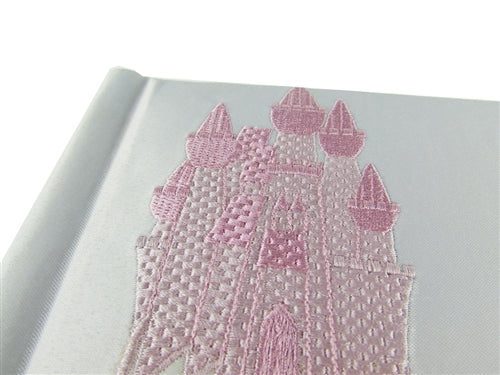 Premium Satin Embroidered "Guests" Book w/ Pen - Cinderella Design (1)