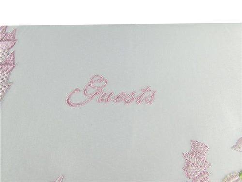 Load image into Gallery viewer, Premium Satin Embroidered &quot;Guests&quot; Book w/ Pen - Cinderella Design (1)

