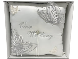 Load image into Gallery viewer, Premium Wedding Tiara &amp; Ring Pillow - Butterfly Design (1 Pc)
