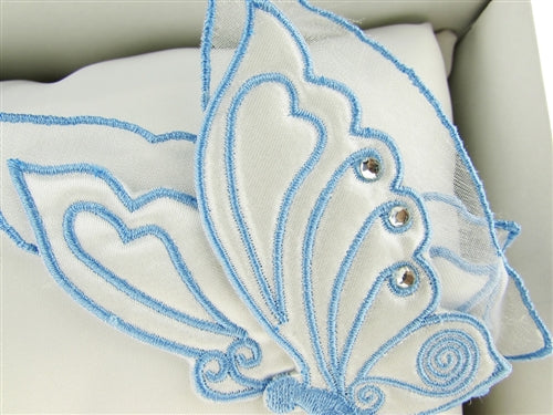 Tiara de boda de primera calidad y almohada para anillo - Diseño de mariposa (1)