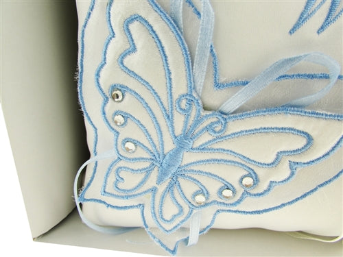 Tiara de boda de primera calidad y almohada para anillo - Diseño de mariposa (1)