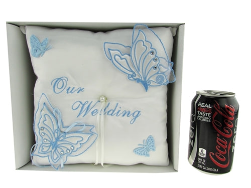 Load image into Gallery viewer, Premium Wedding Tiara &amp; Ring Pillow - Butterfly Design (1 Pc)
