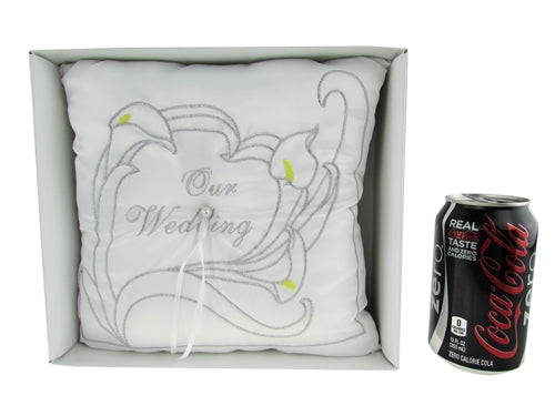 Load image into Gallery viewer, Premium - &quot;WEDDING&quot; - Tiara &amp; Ring Pillow - Calla Lily Design (1 Pc)
