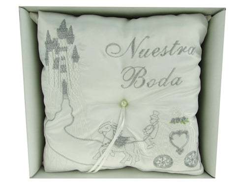 Load image into Gallery viewer, Premium - &quot;WEDDING&quot; - Tiara &amp; Ring Pillow - Cinderella Design (1 Pc)
